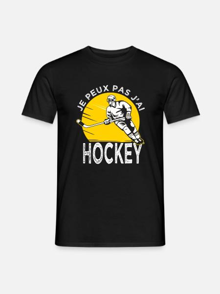 Je peux pas j'ai hockey Humour Hockey sur glace - T-shirt homme - noir