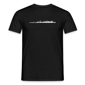 Kieler Skyline 2 by Constantin - Männer T-Shirt - Schwarz - Vorne - AI Model Male 178 light (178cm)