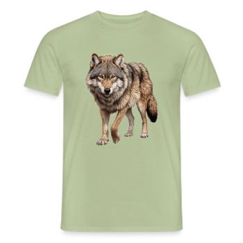 Wolf shirt for all nature lovers and animal lovers - Men's T-Shirt - sage - Front - AI Model Male 178 light (178cm)