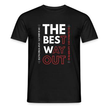 The best way out durability and strength - T-shirt homme - noir - Devant - AI Model Male 178 light (178cm)