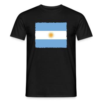 Drapeau de l’Argentine Amérique du Sud Drapeau de l’Argentine - T-shirt homme - noir - Devant - AI Model Male 178 light (178cm)