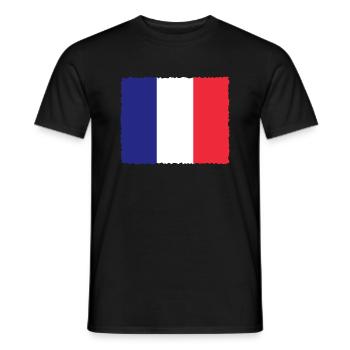 Frankreich Flagge Used Look Französische Fahne - Männer T-Shirt - Schwarz - Vorne - AI Model Male 178 light (178cm)