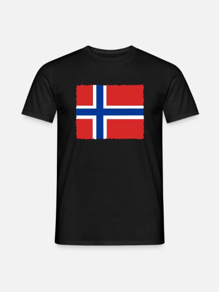 Vlag van Noorwegen Scandinavië Noorse vlag - Heren T-shirt - zwart