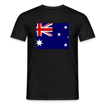 Drapeau de l’Australie sous le drapeau australien - T-shirt homme - noir - Devant - AI Model Male 178 light (178cm)