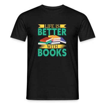 La vie est meilleure avec les livres - T-shirt homme - noir - Devant - AI Model Male 178 light (178cm)