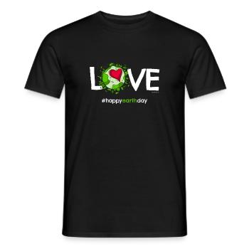 T-shirt de jour de la terre heureux « L'amour » - T-shirt homme - noir - Devant - AI Model Male 178 light (178cm)