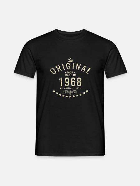 Original Retro Made in 1968 Geburtstag Geschenk - Männer T-Shirt - Schwarz