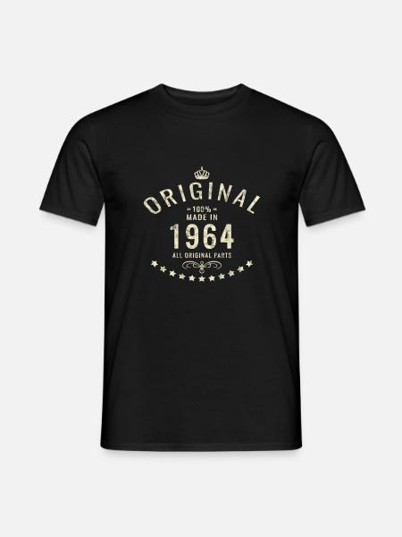 Original Retro Made in 1964 Geburtstag Geschenk - Männer T-Shirt - Schwarz