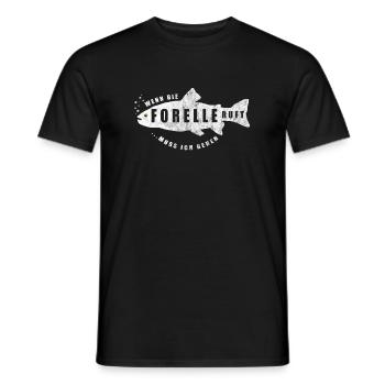 Forelle Forellen Angeln Angler Angelrute Fischen - Männer T-Shirt - Schwarz - Vorne - AI Model Male 178 light (178cm)
