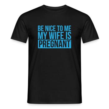 Pregnancy Papa Wife Mama Child Baby Gift - Men's T-Shirt - black - Front - AI Model Male 178 light (178cm)