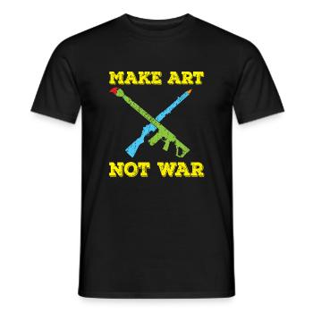 Kunst Art Peace Frieden Krieg Statement Geschenk - Männer T-Shirt - Schwarz - Vorne - AI Model Male 178 light (178cm)