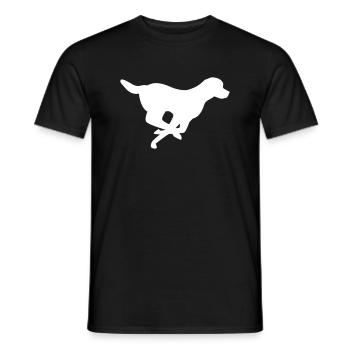 Dog running chasing turbo gift - Men's T-Shirt - black - Front - AI Model Male 178 light (178cm)