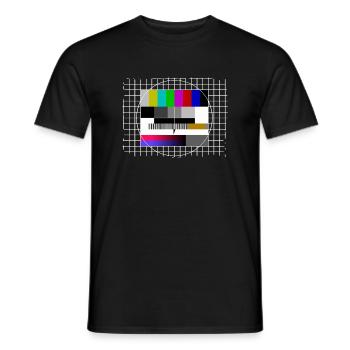Modèle d’essai TV Télévision Freeze Frame Retro Vintage - T-shirt homme - noir - Devant - AI Model Male 178 light (178cm)