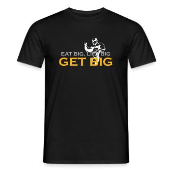 Mangez gros, obtenez de grandes | Conception de t-shirt de gym - T-shirt homme - noir - Devant - AI Model Male 178 light (178cm)