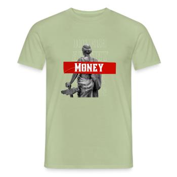 Money all languages - T-shirt homme - vert sauge - Devant - AI Model Male 178 light (178cm)