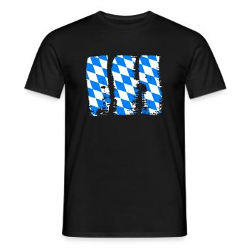 Bavaria Flag Used Look Bavarian Flag Vintage - Men's T-Shirt - black - Front - AI Model Male 178 light (178cm)