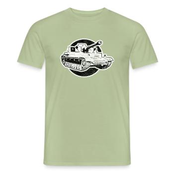 Panzer IV German Tank WWII - Men's T-Shirt - sage - Front - AI Model Male 178 light (178cm)