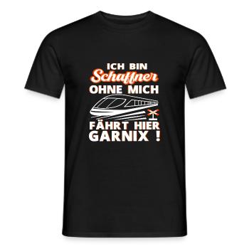 Schaffner Schaffnerin Bahn Beruf Arbeit Geschenk - Männer T-Shirt - Schwarz - Vorne - AI Model Male 178 light (178cm)