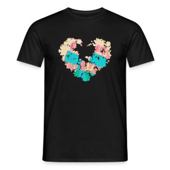 glace à l’eau, cœur de fleur, crème glacée, pastel, crème glacée avec style, - T-shirt homme - noir - Devant - AI Model Male 178 light (178cm)