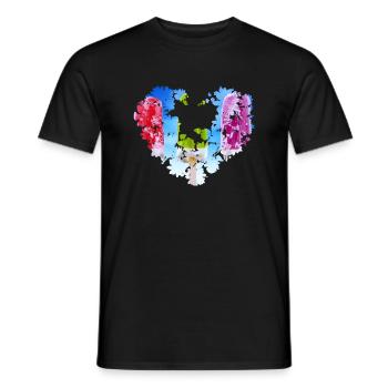 glace à l’eau, cœur, cœur de fleur, crème glacée, fruits, crème glacée avec style, - T-shirt homme - noir - Devant - AI Model Male 178 light (178cm)