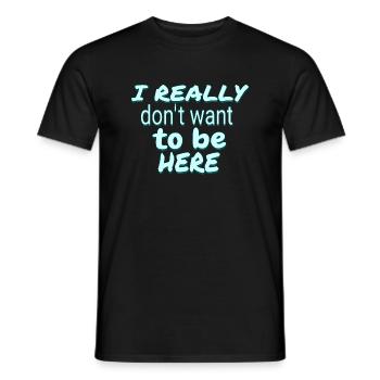 I don't want to be here. Back to school humor - Men's T-Shirt - black - Front - AI Model Male 178 light (178cm)