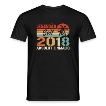 Original 2018 Jahrgang Vintage Geburtstag 2018 - Männer T-Shirt - Schwarz - Vorne - AI Model Male 178 light (178cm)