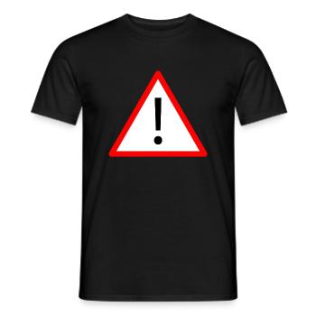 Attention! - T-shirt homme - noir - Devant - AI Model Male 178 light (178cm)