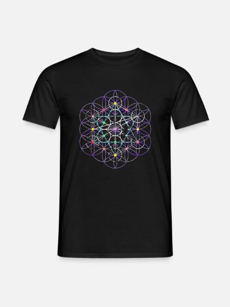 Flower of Life - free Metatronwürfel - Men's T-Shirt - black