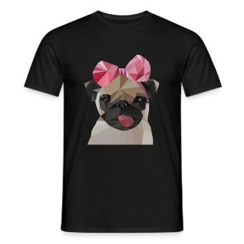 Mops mit Schleife - Männer T-Shirt - Schwarz - Vorne - AI Model Male 178 light (178cm)