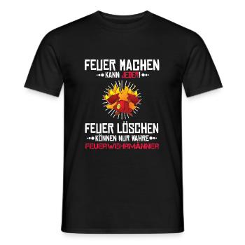 Feuer löschen Feuerwehr Feuer Feuerwehrmann - Männer T-Shirt - Schwarz - Vorne - AI Model Male 178 light (178cm)