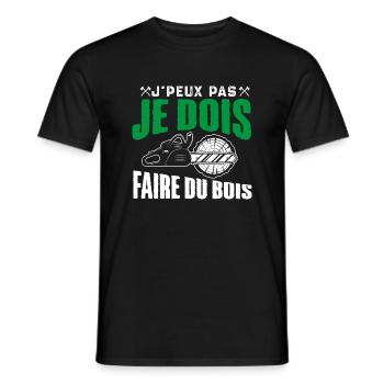 Bûcheron | Je peux pas je dois faire du bois - T-shirt homme - noir - Devant - AI Model Male 178 light (178cm)