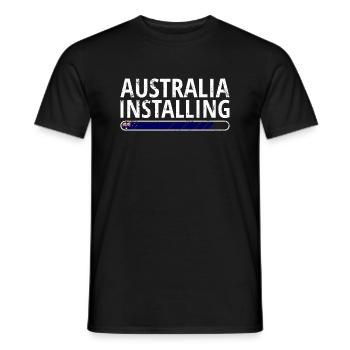 Drapeau australien sous drapeau australien - T-shirt homme - noir - Devant - AI Model Male 178 light (178cm)
