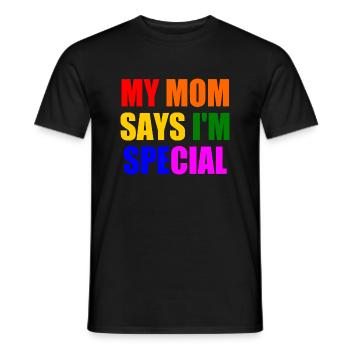my mom says i'm special - Men's T-Shirt - black - Front - AI Model Male 178 light (178cm)