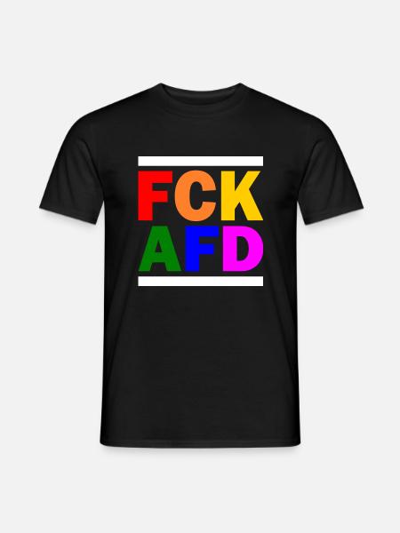 Fck afd - Männer T-Shirt - Schwarz
