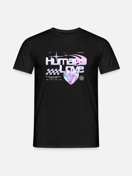 Menschen Liebe - Männer T-Shirt - Schwarz