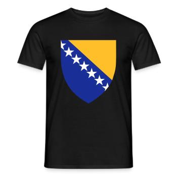 Bosnien und Herzegowina Wappen Flagge - Männer T-Shirt - Schwarz - Vorne - AI Model Male 178 light (178cm)
