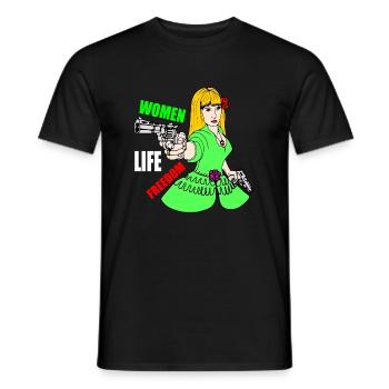 Women life freedom - T-shirt homme - noir - Devant - AI Model Male 178 light (178cm)