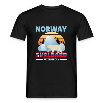 Svalbard Spitzbergen Norwegen Eisbär Design Motiv - Männer T-Shirt - Schwarz - Vorne - AI Model Male 178 light (178cm)