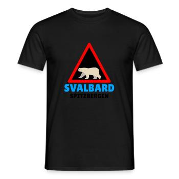 Norvège Svalbard Spitzberg Attention ours polaires - T-shirt homme - noir - Devant - AI Model Male 178 light (178cm)