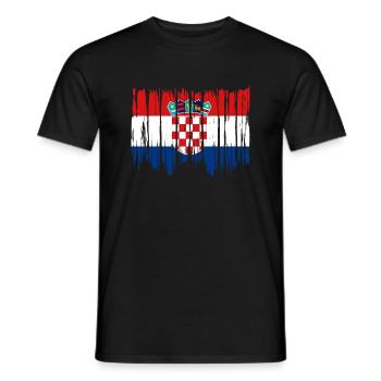 Drapeau de la Croatie Adriatique Zagreb Drapeau croate - T-shirt homme - noir - Devant - AI Model Male 178 light (178cm)