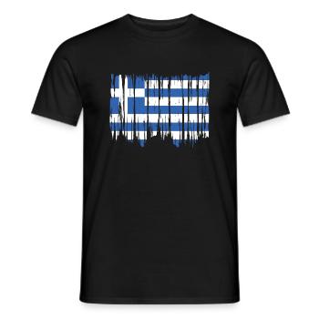 Drapeau de la Grèce Hellas Athènes Drapeau grec - T-shirt homme - noir - Devant - AI Model Male 178 light (178cm)