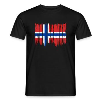 Norwegen Flagge Skandinavien Norwegische Fahne - Männer T-Shirt - Schwarz - Vorne - AI Model Male 178 light (178cm)