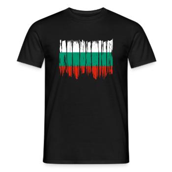 Drapeau de la Bulgarie Drapeau bulgare Sables d’or - T-shirt homme - noir - Devant - AI Model Male 178 light (178cm)
