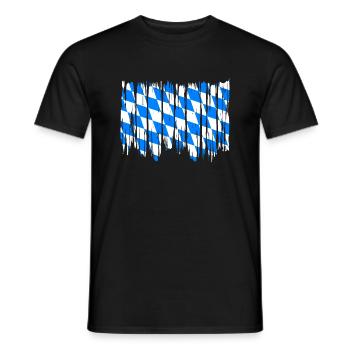 Bavaria Flag Used Look Bavarian Flag Vintage - Men's T-Shirt - black - Front - AI Model Male 178 light (178cm)