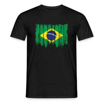 Brasilien Flagge Brasilianische Fahne Südamerika - Männer T-Shirt - Schwarz - Vorne - AI Model Male 178 light (178cm)