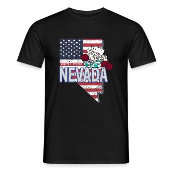 Nevada États-Unis Rétro Vintage Souvenir - T-shirt homme - noir - Devant - AI Model Male 178 light (178cm)