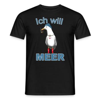 Kapitän Seefahrt Anker Meer - Ich will Meer! - Männer T-Shirt - Schwarz - Vorne - AI Model Male 178 light (178cm)