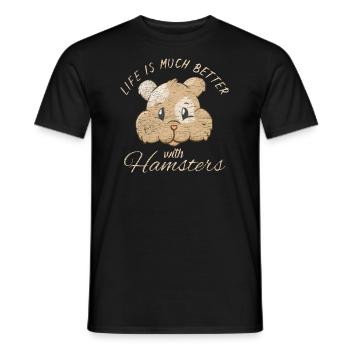 Hamster - Männer T-Shirt - Schwarz - Vorne - AI Model Male 178 light (178cm)