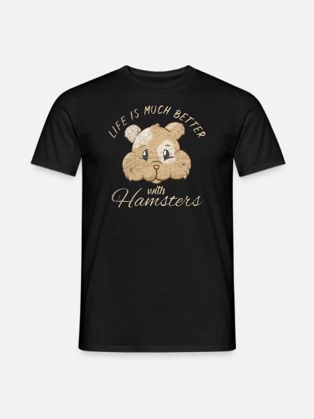 Hamster - Männer T-Shirt - Schwarz