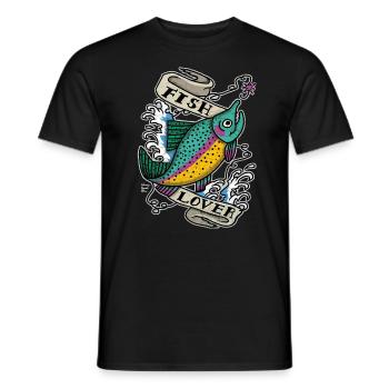 fish - T-shirt homme - noir - Devant - AI Model Male 178 light (178cm)